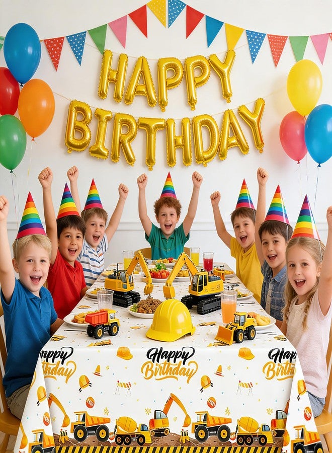 Eoopoon Kids Construction Truck Tablecloths, 3 Pack 54 x 108 Inch Disposable Party Table Covers, Construction Table Cloth for Boys Birthday, Toddler, Truck-Themed Party Decorations - Image 5