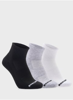 SKECHERS 3 Pack Terry Qtr Crew Socks  - Image 1