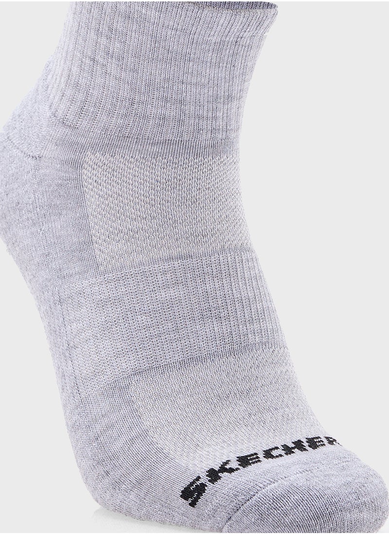 SKECHERS 3 Pack Terry Qtr Crew Socks  - Image 5