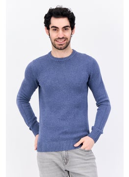 Jules Men Crew Neck Textured Long Sleeves Sweater, Sage Blue  - Image 1