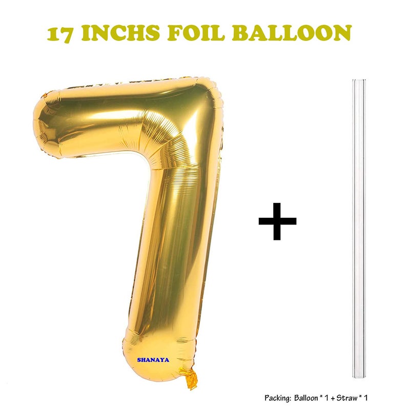 SHANAYA Birthday Decoration Items| 7th Birthday Decoration For Girls Boys Husband Wife| Birthday Decoration Set Kit| 60Pcs Includes Happy Birthday Silver Foil Blue Black Silver Metallic Balloons No7 Foil - Image 5