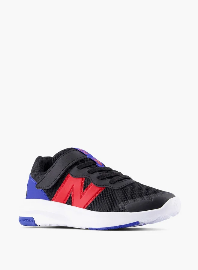 New Balance Boy's Logo Print Sports Shoes with Hook and Loop Closure