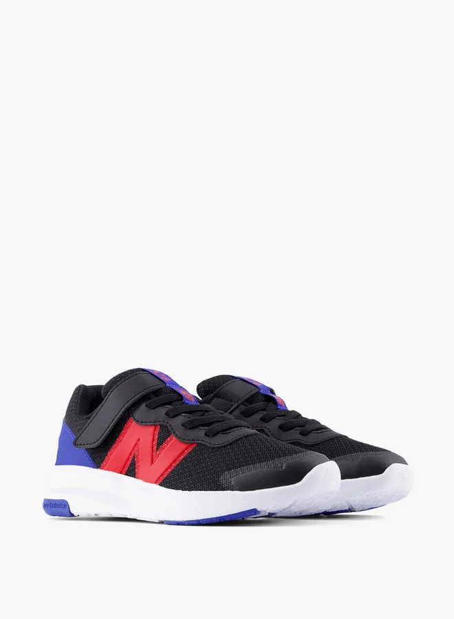 New Balance Boy's Logo Print Sports Shoes with Hook and Loop Closure