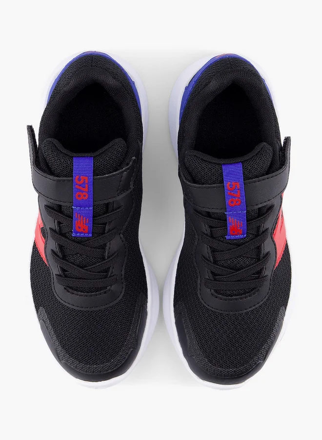 New Balance Boy's Logo Print Sports Shoes with Hook and Loop Closure