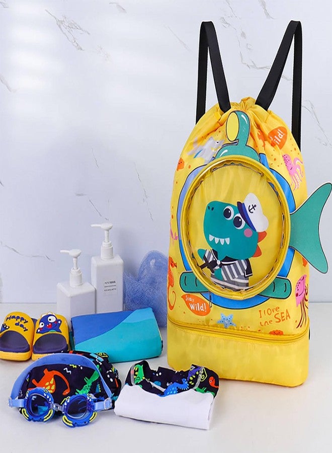 Radiance Unicorn Swimming Bag for Kids | Waterproof Drawstring Backpack with Cartoon Design | Lightweight Pool, Beach & Travel Bag for Boys & Girls (Dark Pink) - Image 5