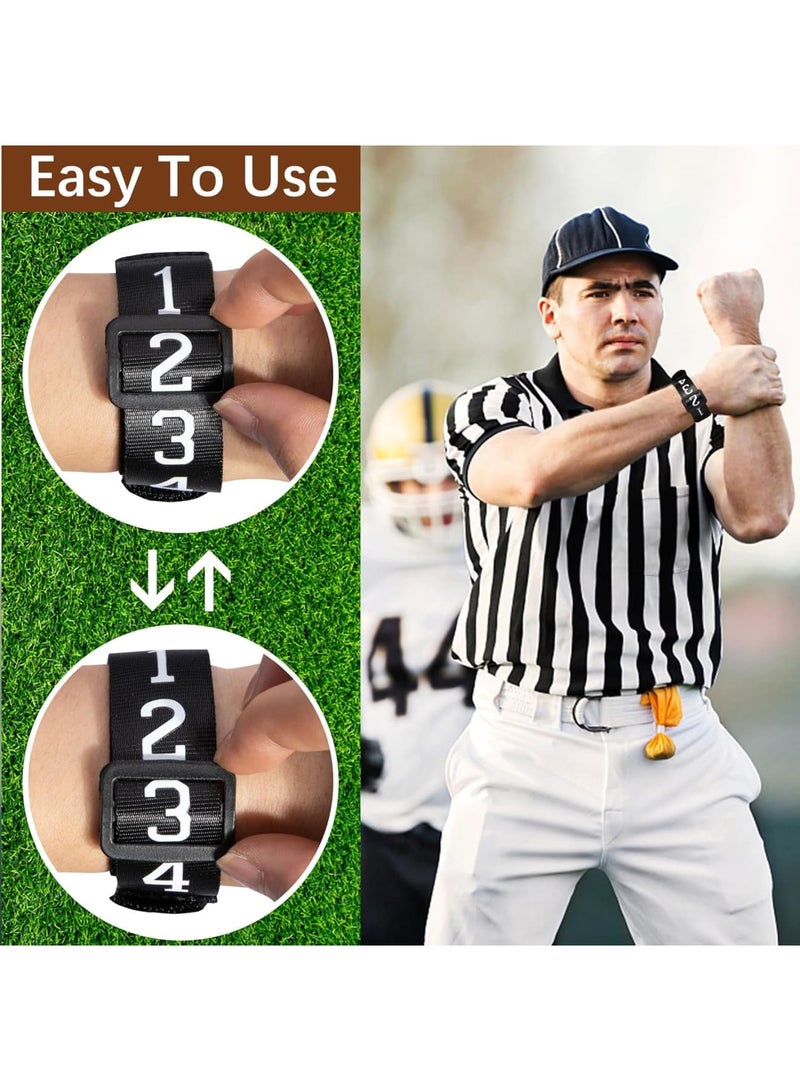 SOLARAE Football Referee Gear, Football Yard Markers, Nylon Football Numbered Wrist Down Indicator-Professional Football Referee, for Head Linesman Umpire Equipment, Black 5 Pack - Image 3