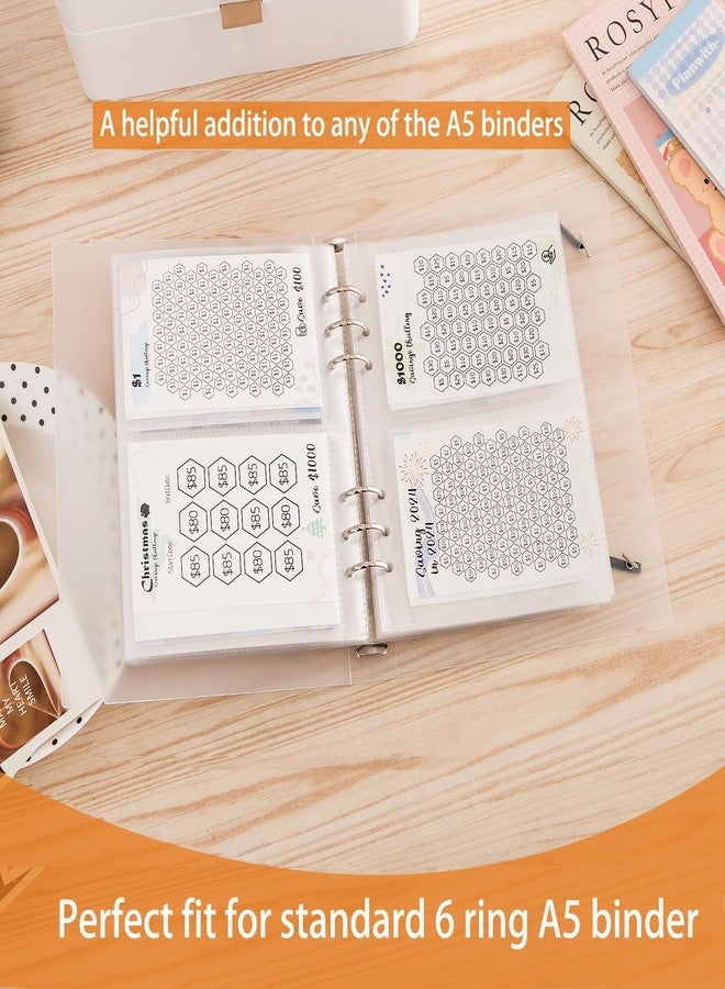 MANWU 30pcs Pocket Sleeves for A5 6 Ring Binder, 2-Pocket Double-Sided Sheets Inserts Refill Pages for Kpop photocard, Savings Challenges, Sticker Collecting Album Binder (90 Micron Thickness per Layer) - Image 2