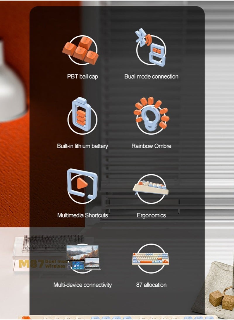 لعبة لوحة المفاتيح ، لوحة مفاتيح لعبة 87 ، يمكن توصيل الساخنة ، لوحة المفاتيح اللاسلكية الميكانيكية مع PBT keycap - pzsku/Z5A713FDBD3B8FD3C3BC4Z/45/_/1721443112/0426a23c-0d46-4521-b816-fb70a2bf8224