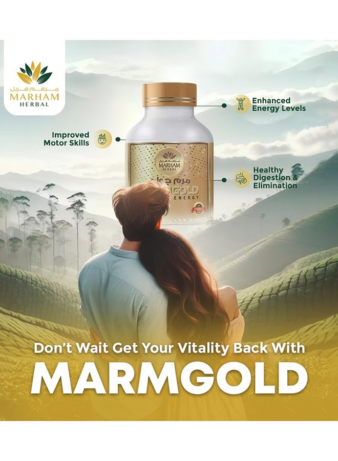 MARHAM HERBAL Marmgold Tablets: Support Energy - Daily Vitality & Stamina Supplement (30 Tablets) - Image 4