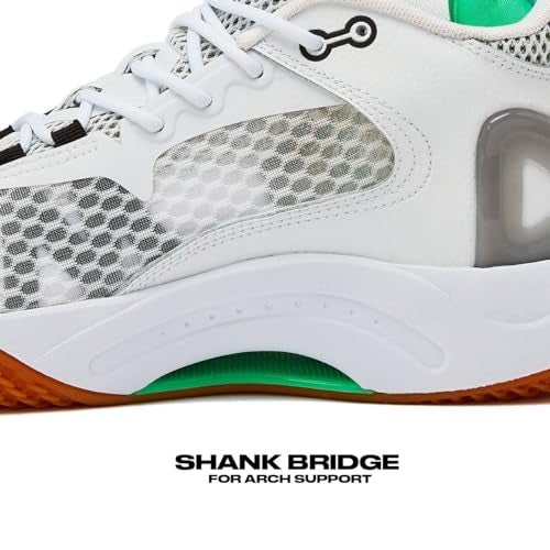 AND1 Scope Basketball Shoes for Women and Men, High Top Men’s Basketball Shoes - Womens Basketball Sneakers - White/Light Green, 14 Medium - Image 2