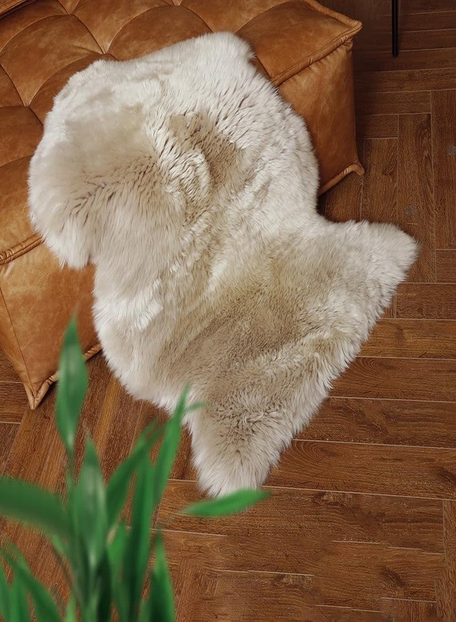 IRIWOOL Premium Genuine Fur Sheepskin Rug Real Australia Sheepskin Natural Luxury Fluffy Lambskin Fur Area Rug Seat Covers for Kids Bedroom Sofa Chair Cover (Creamy Gray, Single Pelt/2ft x 3ft) - Image 4