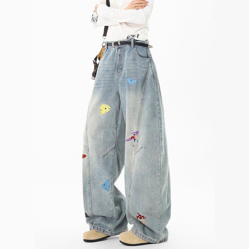 Unisex Classic Denim Jeans Loose Fit Daily Outdoor Wear - Image 5