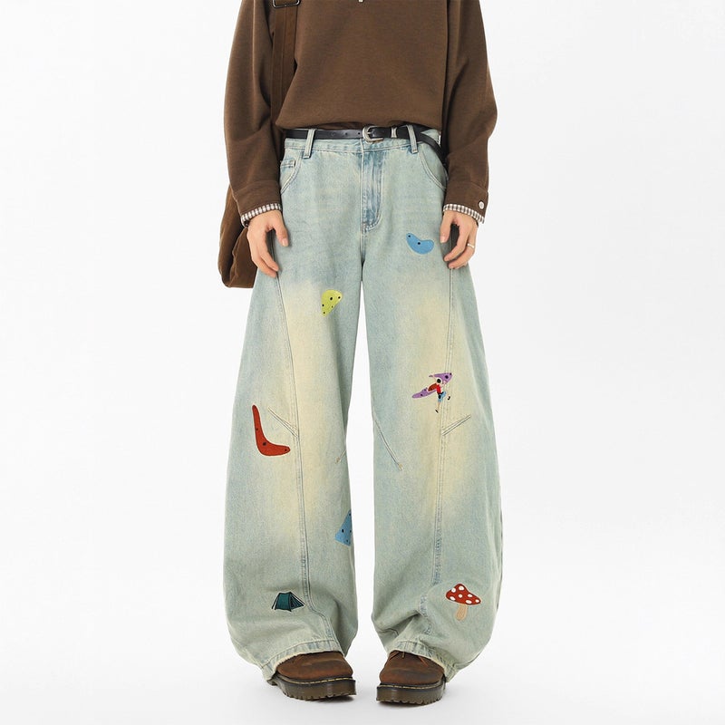 Unisex Classic Denim Jeans Loose Fit Daily Outdoor Wear - Image 3