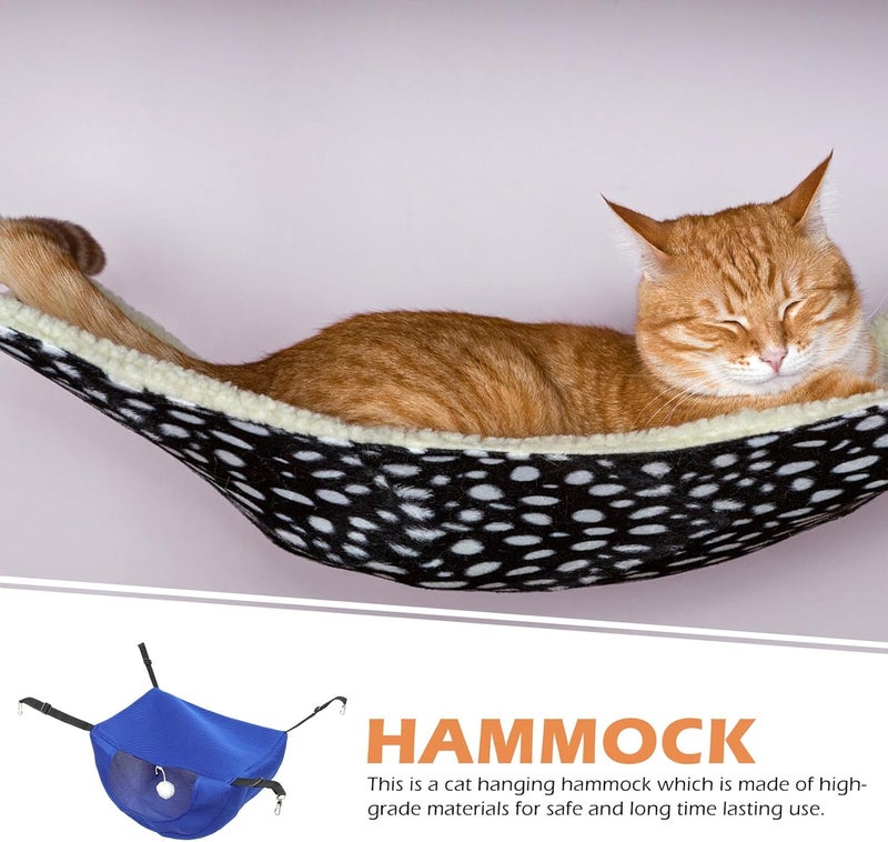 Cat Hammock Mesh Hanging Pet Bed Breathable Washable Blue M for Small Cats Indoor Cage Use - Image 3