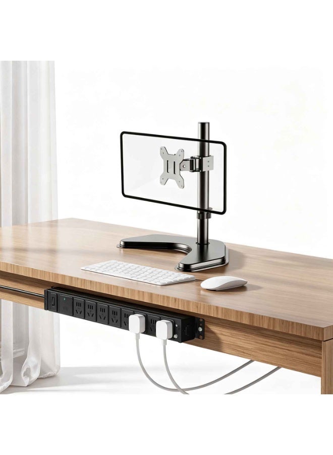 Single Monitor Stands Freestanding VESA Monitor Desk Mount,Fits 13'' to 32'' Computer Screen with Height Adjustable,Swivel,Tilt, Rotation,22 lbs Load,For Home Office,VESA 75x75/100x100 - Image 1