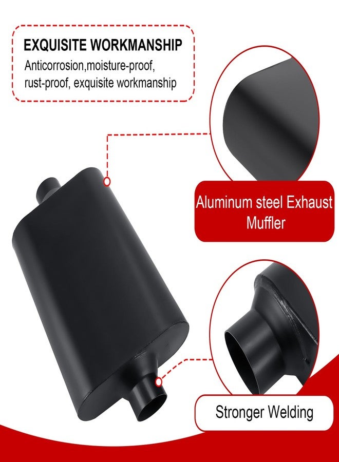 TECTRUC Mufflers 2 Chamber 3" Universal Muffler Performance Exhaust Muffler 3.0 IN Pipe,Aggressive Sound,Black(3" center in/out) - Image 3