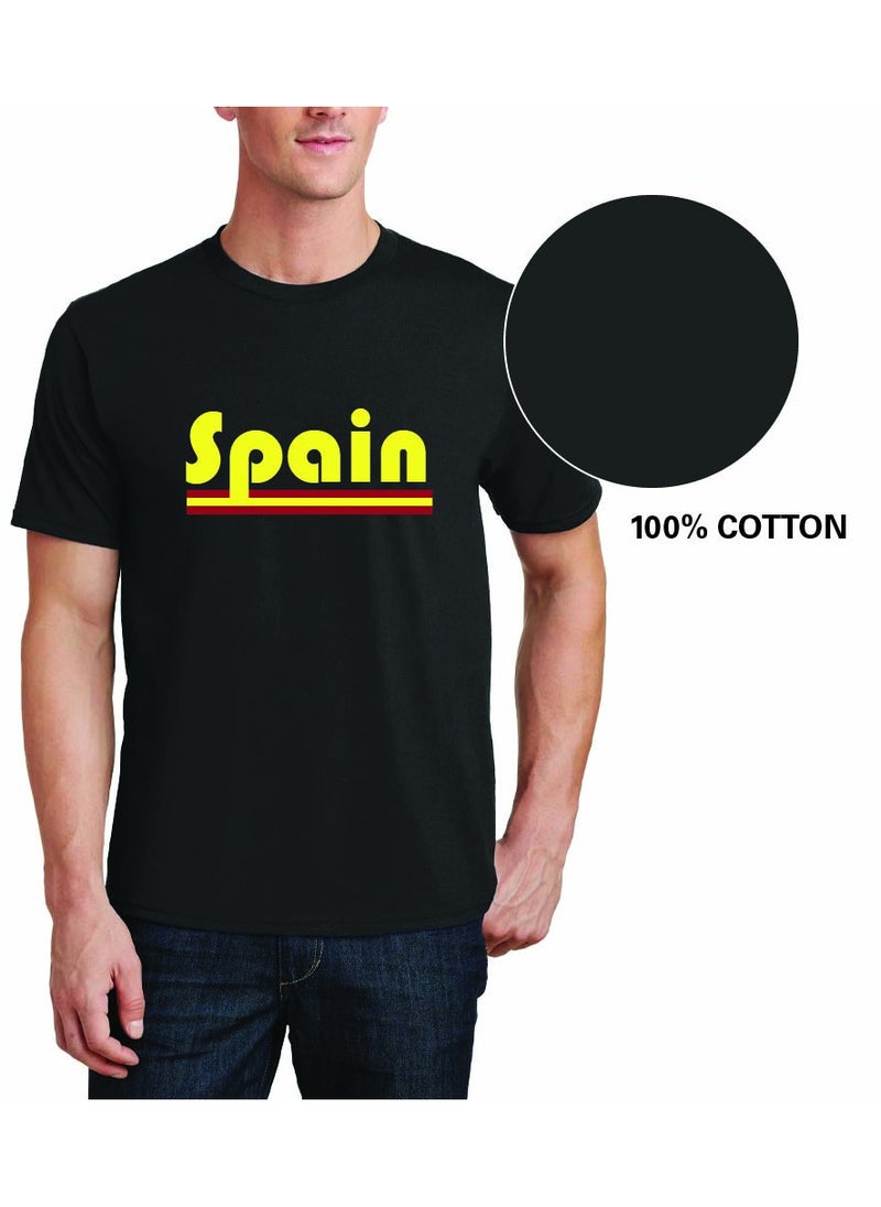 Generic - Spain Adult T-Shirt for Mens - Round Neck Short Sleeve Cotton T-Shirt - Soft and Comfortable Men Tshirt - Perfect for Souvenir - Spanish Tshirt - Image 1