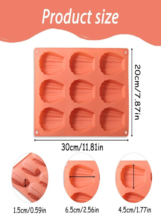 Fchil Silicone Madeleine Baking Mold, 8-Cavity Shell Shape, Terracotta Pink - Image 2