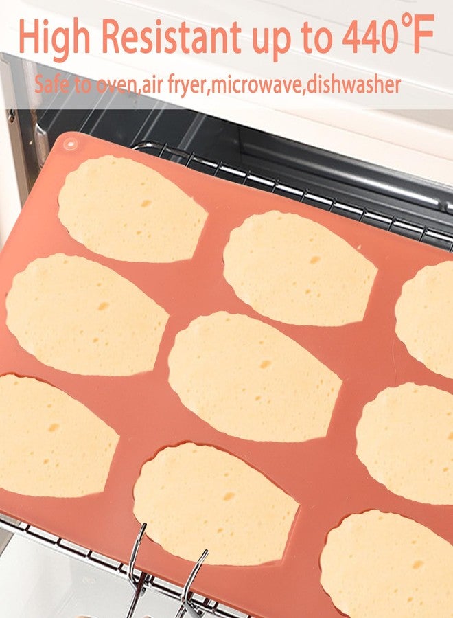 Fchil Silicone Madeleine Baking Mold, 8-Cavity Shell Shape, Terracotta Pink - Image 4
