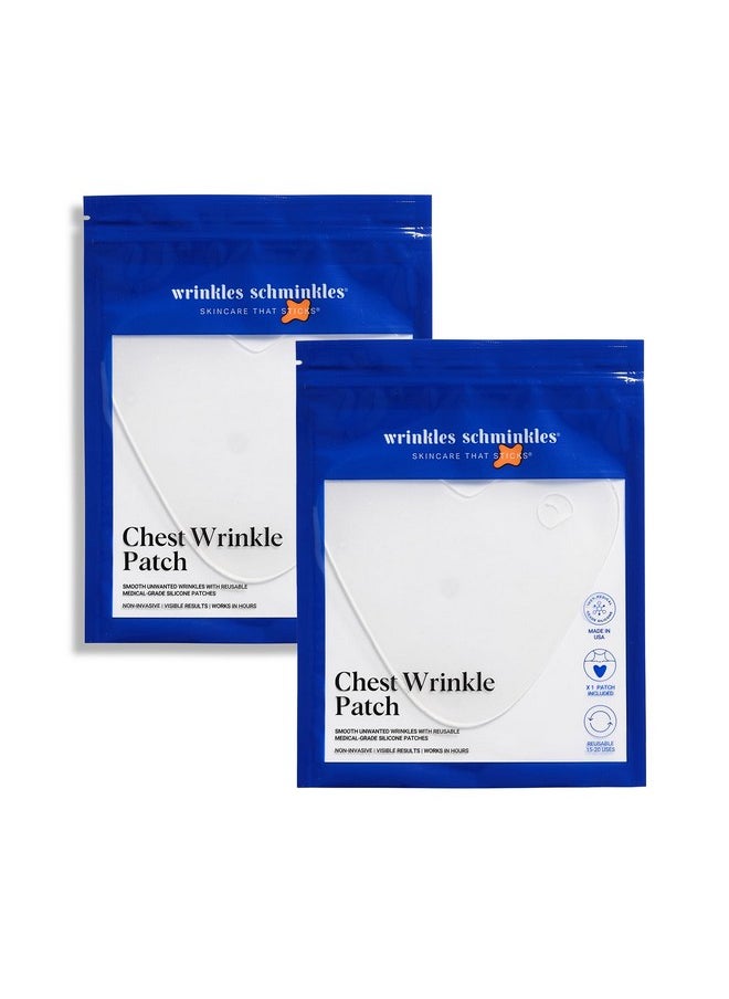 WRINKLES SCHMINKLES - Wrinkles Schminkles Chest, Cleavage & Body Stretch Mark Wrinkle Patches | Reusable Hypoallergenic Pregnancy Safe Silicone Smoothing Pads to Prevent and Reduce Wrinkles & Stretch Marks | 2 Pack - Image 1