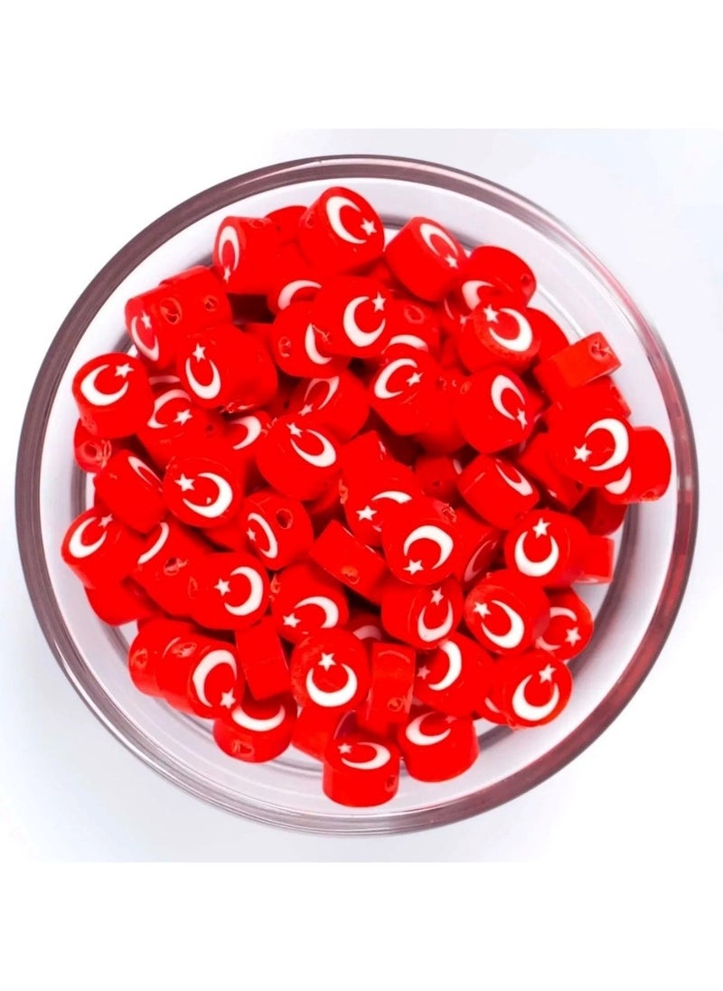 100 Pieces Fimo Turkish Flag Beads - 1st Quality - Crescent Star Beads - 23 April - pzsku/Z5A71A16AE73456FAE942Z/45/_/1725895581/c589d234-c3ad-4a57-8ae2-db0b2ed2b3f1