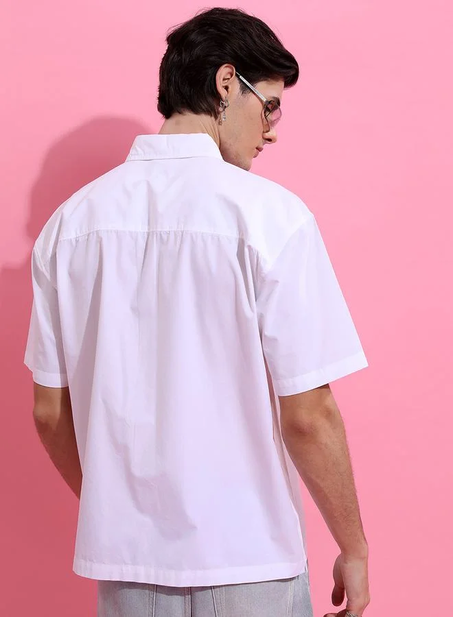 HIGHLANDER Oversized Solid Drop Shoulder Shirt by Styli