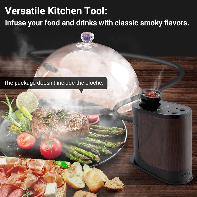 INKBIRDPLUS Portable Cocktail Smoker Kits Kitchen Wood Smoke Infuser for Gourmet Cooking Sous Vide Smoky Flavor Infuser with 4 Wood Chips Rechargeable Culinary Cold Smoking Gun for BBQ Meat Drinks Cheese Salmon - Image 2