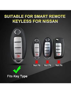 OUYoo OUYoo For Nissan Key Fob Cover, for Nissan Altima Accessories Maxima Rogue Armada Pathfinder Infiniti Premium Soft TPU Full Cover Smart Remote Keyless Key，With key chain(4 Button only) (Red）  - Image 2