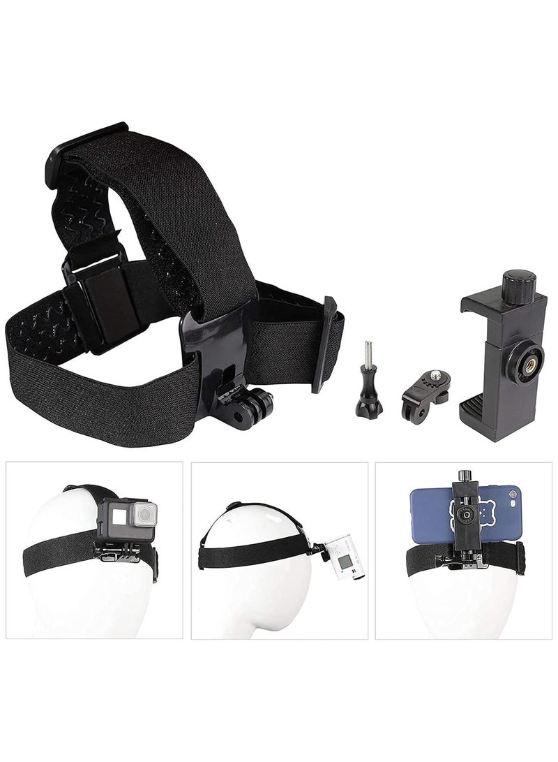 كيلا كاميرا مثبتة على الرأس، حامل كاميرا على الرأس مع حزام نايلون قابل للتعديل يناسب معظم أحجام الرأس، حامل هاتف محمول مثبت على الرأس للصيد وركوب الدراجات النارية وغيرها من الرياضات الخارجية - Image 2