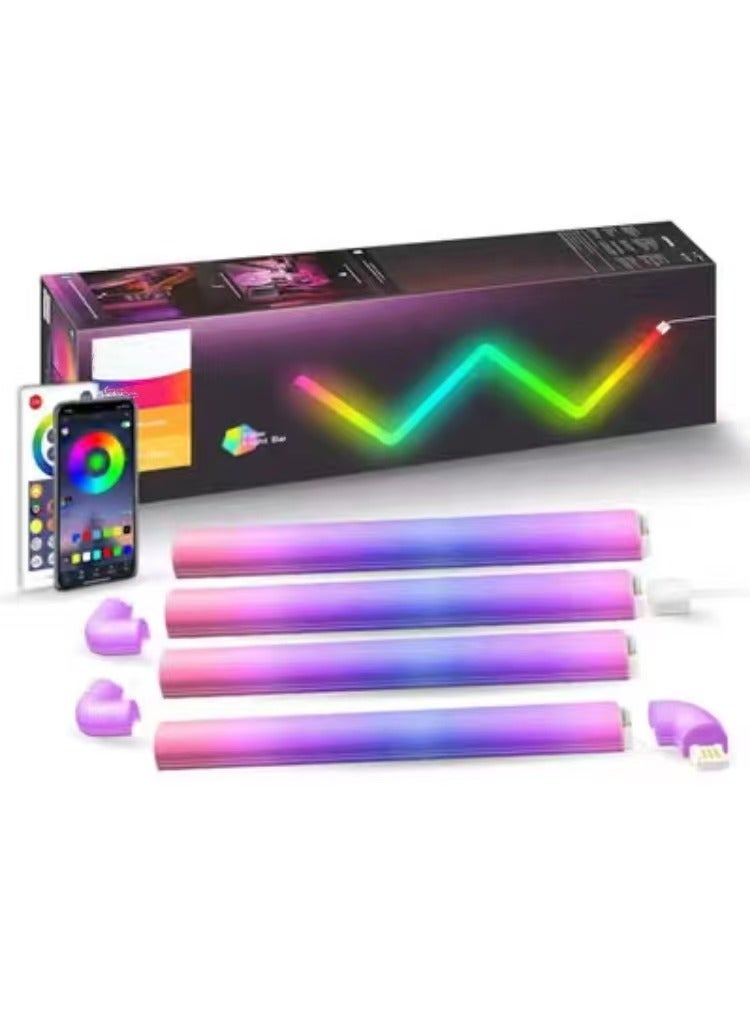 SYOSI, Glide RGB-IC LED Wall Lights, Smart LED Wall Lights with Music Sync and Dynamic Scenes, for Home Decor, Gaming, 4 Pcs - Image 1