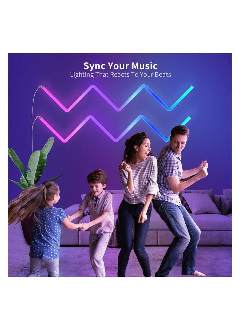 ماركة غير محددة SYOSI, Glide RGB-IC LED Wall Lights, Smart LED Wall Lights with Music Sync and Dynamic Scenes, for Home Decor, Gaming, 4 Pcs  - Image 3