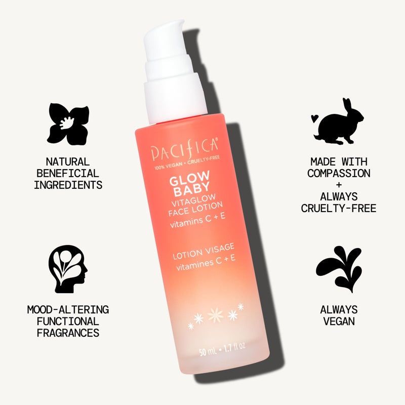 Pacifica Vitamin C Face Lotion Glow Baby VitaGlow Face Moisturizer Glow Recipe, Vitamin E, Antioxidants, Dermatologist Tested 1.7 oz - Image 2