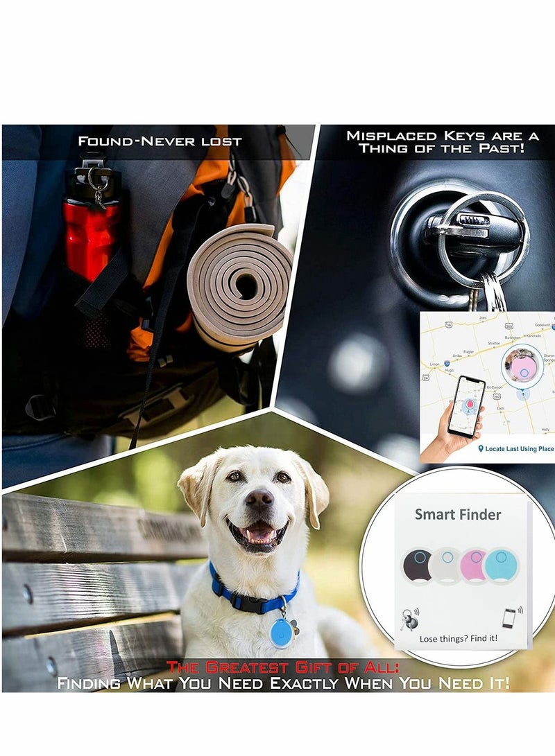 Excefore 4 Packs Portable Mobile Smart Anti Loss Device Key Finder Finders for Kids Dog Pet Cat Wallet Keychain Luggage, Alarm Reminder, App Control - Image 5