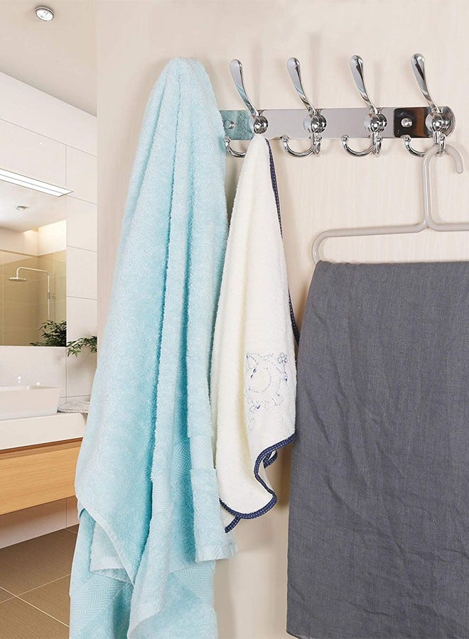 إيه جي دي رف تعليق ملابس من الستانلس ستيل يثبت على الجدار مزود ب15 خطاف لتعليق المعاطف والأثواب والقبعات والمناشف فضي - Image 3