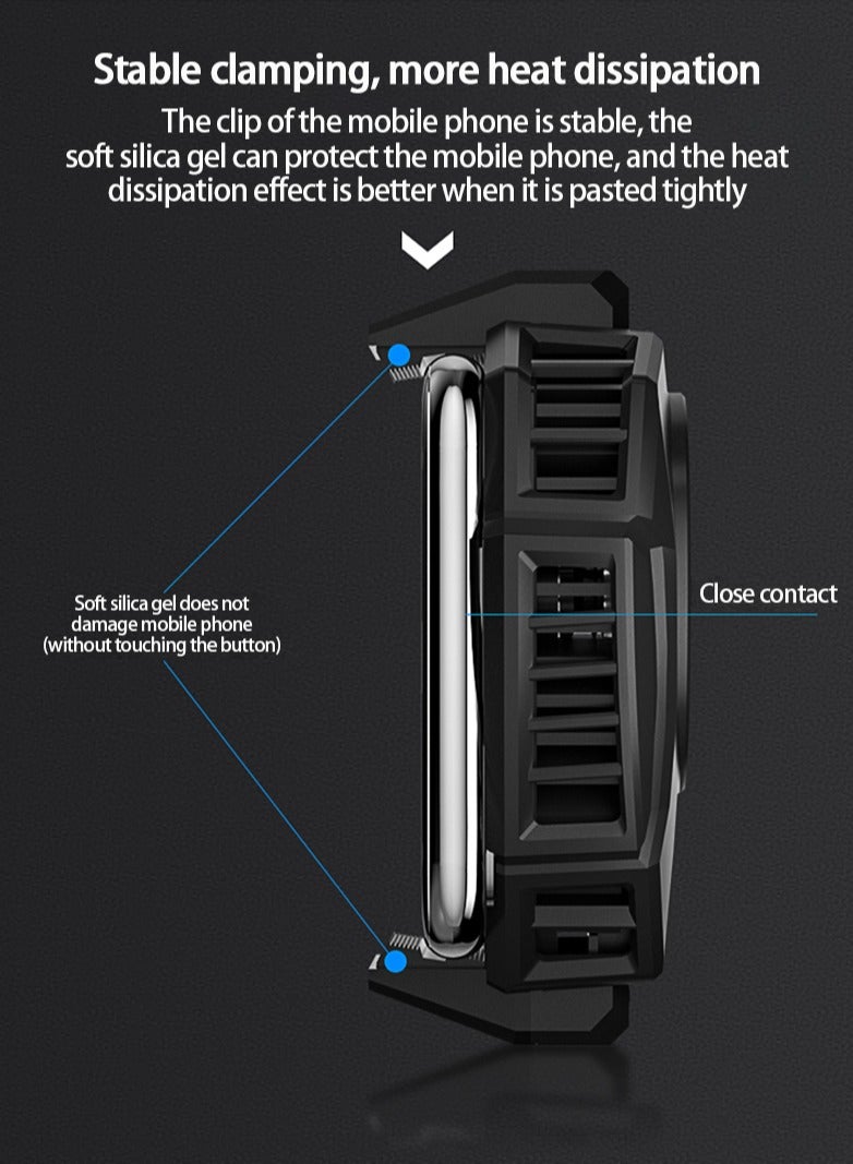 general DL05 Mobile Phone Cooler Cooling Fan Radiator with Colourful Lights, Semiconductor Mobile Phone Cooling Wired Radiator - Image 5