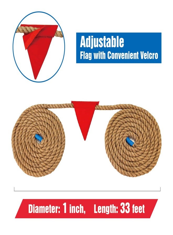 Gothink 33 FT Tug of War Rope Toys Set for Kids - Soft Natural Jute Fiber Rope with Red Flag for Field Day, Birthday Holiday Party Game, Camping Backyard Outdoor Games & Team Activities - Image 3