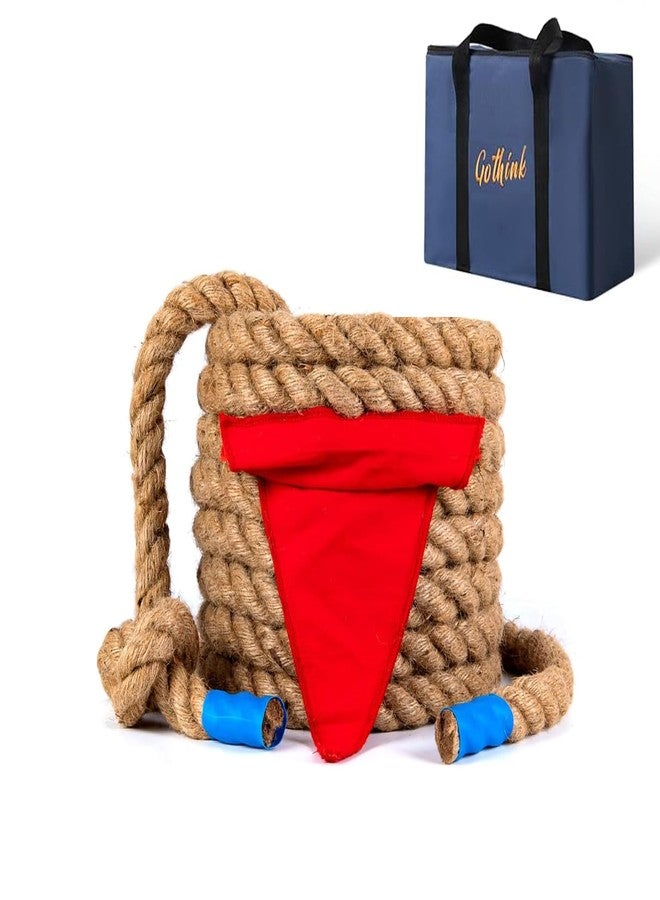 Gothink 33 FT Tug of War Rope Toys Set for Kids - Soft Natural Jute Fiber Rope with Red Flag for Field Day, Birthday Holiday Party Game, Camping Backyard Outdoor Games & Team Activities - Image 1