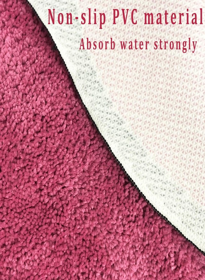 FEICUIBEXI Bath Rug Pink Heart Shape Bathroom Mat, Soft and Absorbent Bath Mat, Non Slip Washable Bath Rug for Shower Bedroom Kitchen Living Room Decor - Image 4