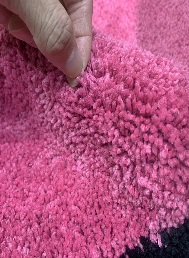 FEICUIBEXI Bath Rug Pink Heart Shape Bathroom Mat, Soft and Absorbent Bath Mat, Non Slip Washable Bath Rug for Shower Bedroom Kitchen Living Room Decor - Image 5