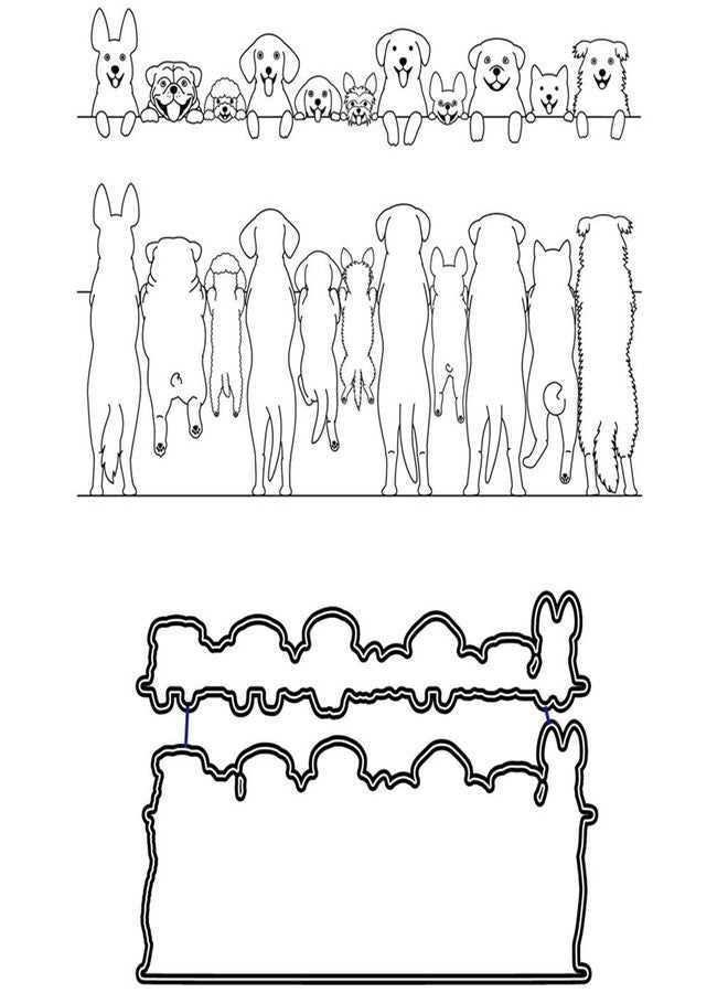 Lottoyday Standing Cute Dog Silicone Clear Stamp and Die Sets for Card Making, DIY Embossing Photo Album Decorative Craft - Image 1