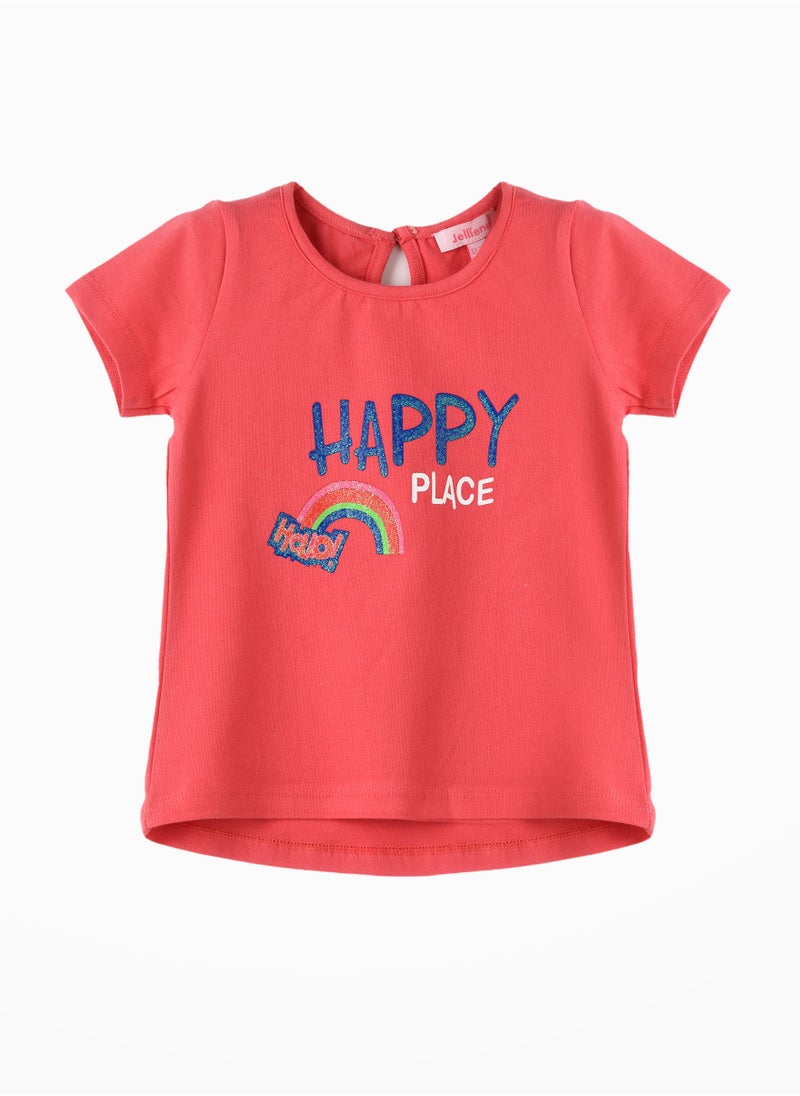 Jelliene Sunshine Squad: Girls' Comfy Cotton Tees Playful & Summer Fun  - Image 1