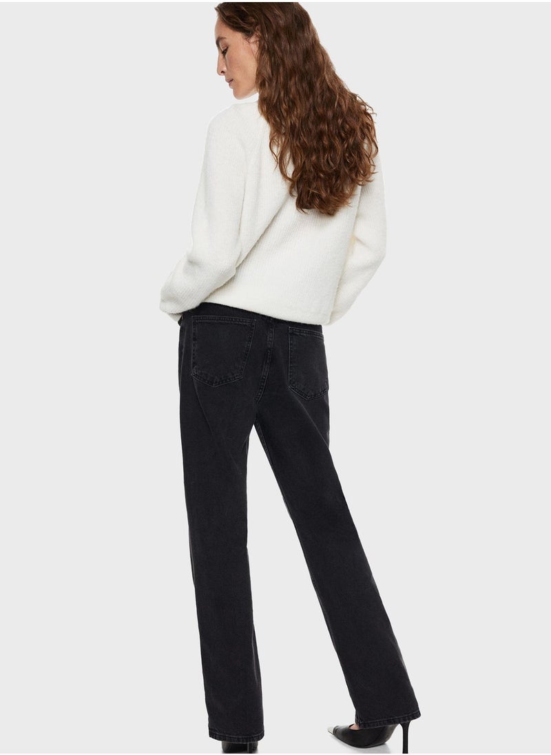 MANGO - V-Neck Knitted Sweater - Image 1
