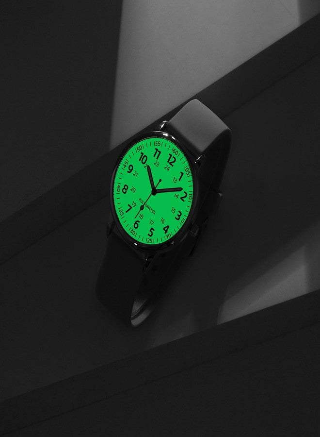 IBSO BOERNI AIBISINO Women Watch for Nurse Easy to Read Dial Wristwatches Silicone Band Water Resistant Watches Second Hand and 24 Hour (0027 Black) - Image 5