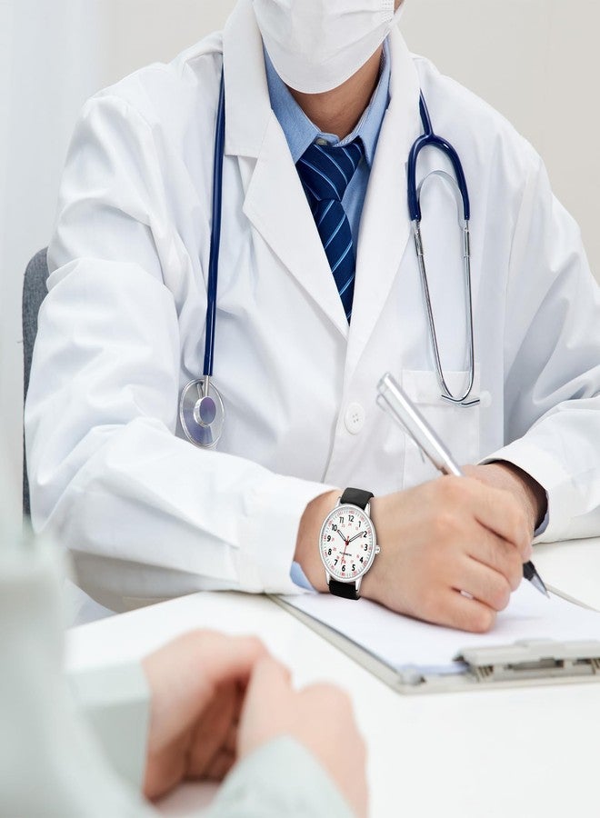 IBSO BOERNI AIBISINO Women Watch for Nurse Easy to Read Dial Wristwatches Silicone Band Water Resistant Watches Second Hand and 24 Hour (0027 Black) - Image 4