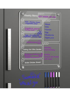 Transparent Acrylic Magnetic Fridge Memo Board, Weekly Planner, Message Board, Dry Erase Board with 6 Erasable Markers (40*30cm) - pzsku/Z5A721955EB3332026AB8Z/45/_/1732163174/f4b1673f-0373-4b86-b66b-50fd975dca16