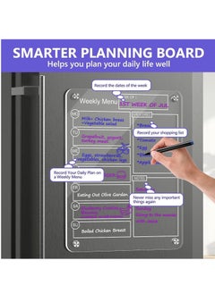 Transparent Acrylic Magnetic Fridge Memo Board, Weekly Planner, Message Board, Dry Erase Board with 6 Erasable Markers (40*30cm) - pzsku/Z5A721955EB3332026AB8Z/45/_/1732163428/403bde6d-7c86-4e49-8ff1-fea0a66eb86f