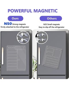 Generic Transparent Acrylic Magnetic Fridge Memo Board, Weekly Planner, Message Board, Dry Erase Board with 6 Erasable Markers (40*30cm)  - Image 5
