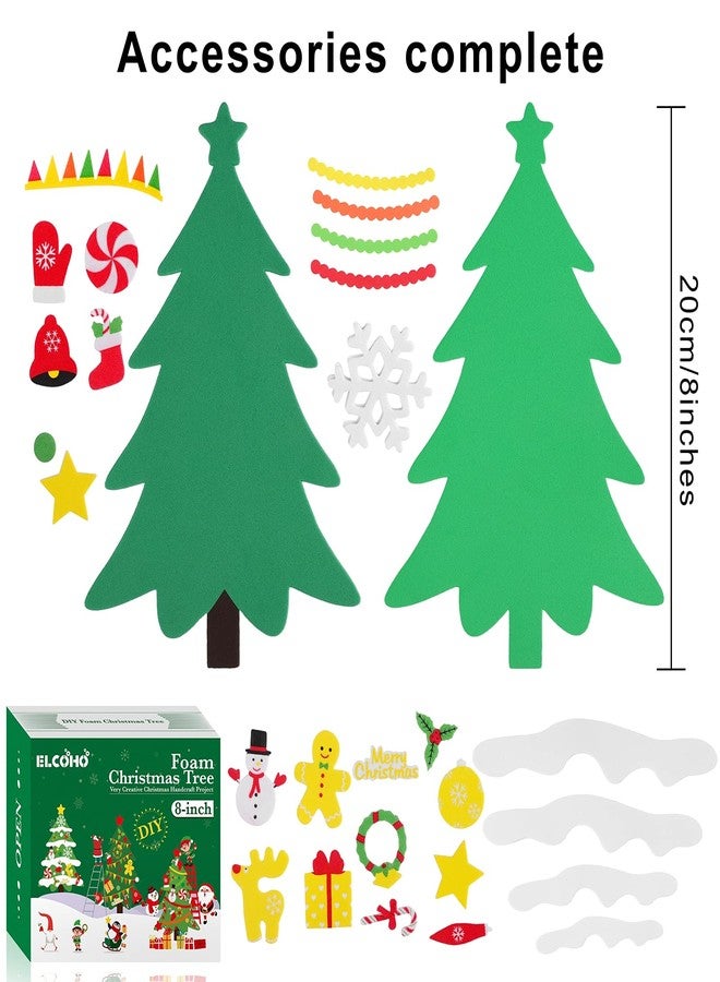 Elcoho 30 Kits Creative DIY Foam Christmas Tree for Making Funny Tree Assortment Christmas Foam Stickers for Holidays Party Activities - Image 2