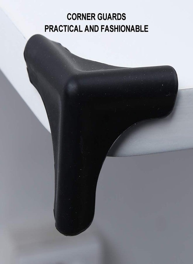 Agatige 4PCS Baby Corner Protector Guards, Triangle Shape Silicone Anti Collision Corner Edge Protectors Corner Cushion for Living Room Table, Range Hood(Black) - Image 3