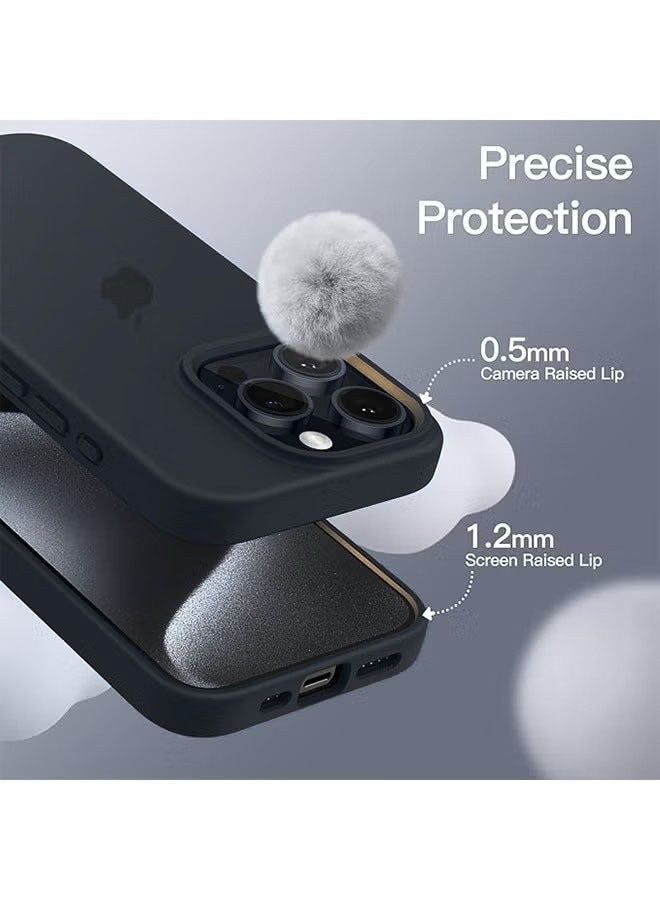 iPhone 15 Pro Max Case Silicone Cover, Silky-Soft Touch Full-Body Protective Phone Case, Shockproof, Slim Phone Case, Anti-Scratch Soft Microfiber Lining, Black - Image 4